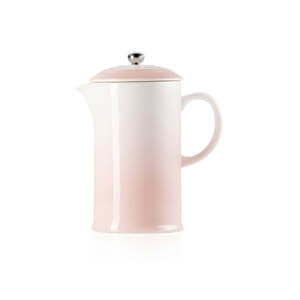 Le Creuset Shell Pink Stoneware Cafetiere with Metal Press 1L